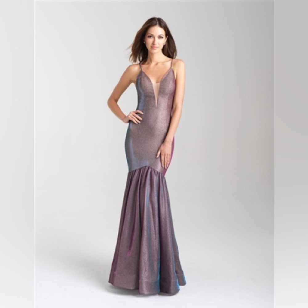Elegant Multicolor Evening Gown, prom mattalic color,also comes in silver